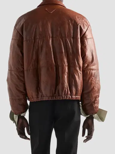 Prada Men's Nappa Leather Jacket - Brown - Size 48 | Thumbnail 4 Prada Men's Nappa Leather Jacket - Brown - Size 48 | Thumbnail 4