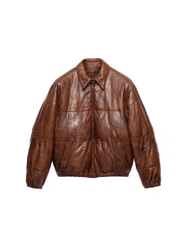 Prada Men's Nappa Leather Jacket - Brown - Size 48 | Thumbnail 1 Prada Men's Nappa Leather Jacket - Brown - Size 48 | Thumbnail 1