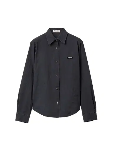 Miu Miu Women's Stretch Poplin Shirt - Black | Thumbnail 1