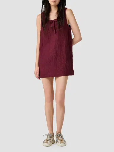 Miu Miu Women's Linen Dress - Dark Red | Thumbnail 2