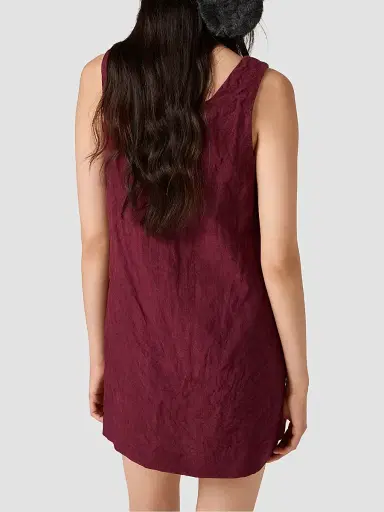 Miu Miu Women's Linen Dress - Dark Red | Thumbnail 4