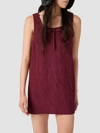 Miu Miu Women's Linen Dress - Dark Red | Thumbnail 5