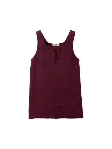 Miu Miu Women's Linen Dress - Dark Red | Thumbnail 1