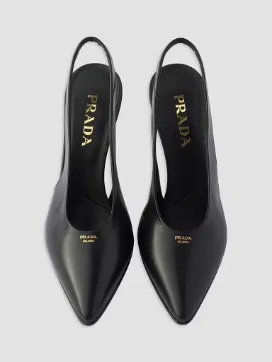 Prada Women's Leather Slingback Pumps - Black - Size 10 | Thumbnail 2 Prada Women's Leather Slingback Pumps - Black - Size 10 | Thumbnail 2