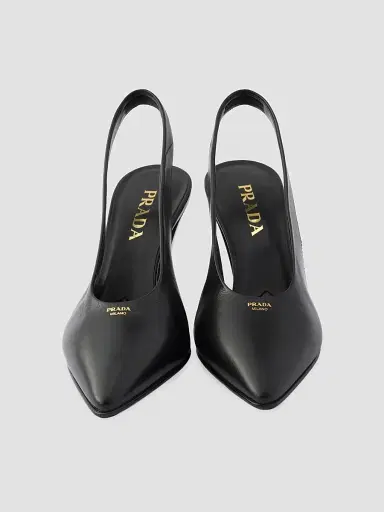 Prada Women's Leather Slingback Pumps - Black - Size 10 | Thumbnail 4 Prada Women's Leather Slingback Pumps - Black - Size 10 | Thumbnail 4