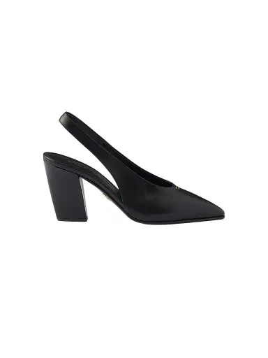 Prada Women's Leather Slingback Pumps - Black - Size 10 | Thumbnail 1 Prada Women's Leather Slingback Pumps - Black - Size 10 | Thumbnail 1