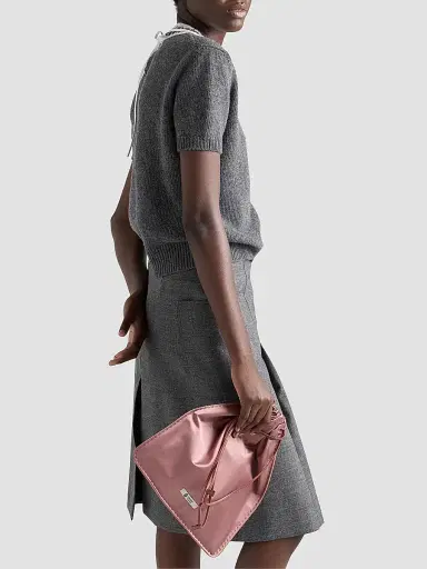 Prada Women's Rush Stitch Pleated Skirt - Grey - Size 10 | Thumbnail 4