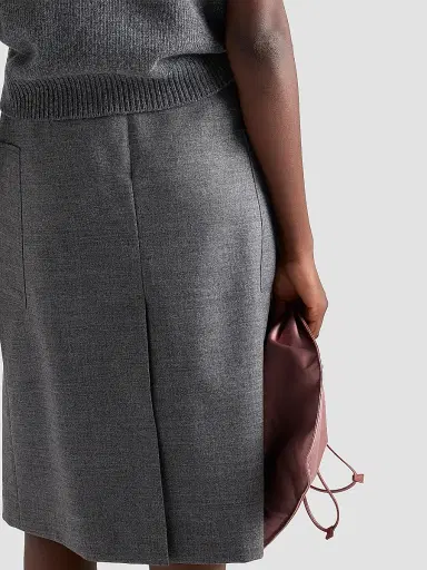 Prada Women's Rush Stitch Pleated Skirt - Grey - Size 10 | Thumbnail 6