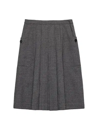Prada Women's Rush Stitch Pleated Skirt - Grey - Size 10 | Thumbnail 1