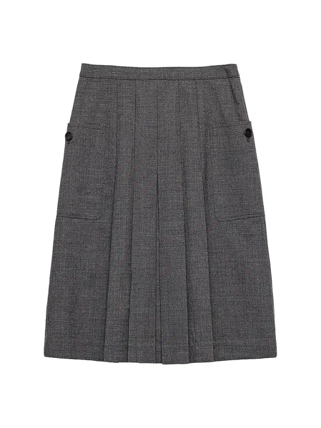 Prada Women's Rush Stitch Pleated Skirt - Grey