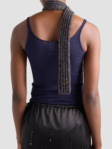 Prada Women's Ribbed Knit Silk Tank Top - Blue - Size Large | Thumbnail 4 Prada Women's Ribbed Knit Silk Tank Top - Blue - Size Large | Thumbnail 4