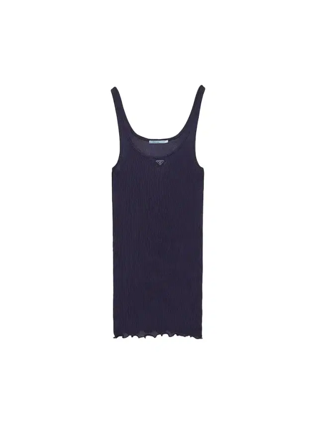Prada Women's Ribbed Knit Silk Tank Top - Blue