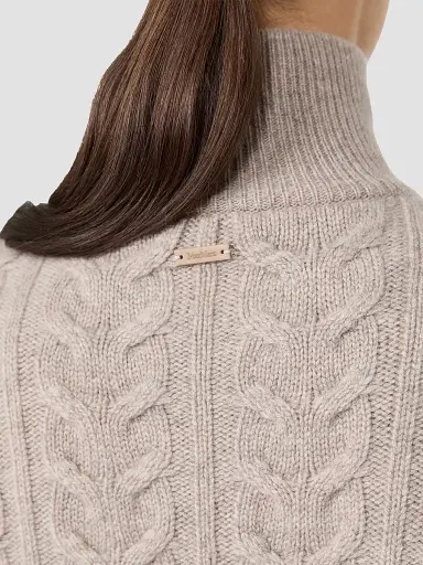 Max Mara Women's Cable Knit Cashmere Yarn Sweater - Sand - Size XL | Thumbnail 6 Max Mara Women's Cable Knit Cashmere Yarn Sweater - Sand - Size XL | Thumbnail 6