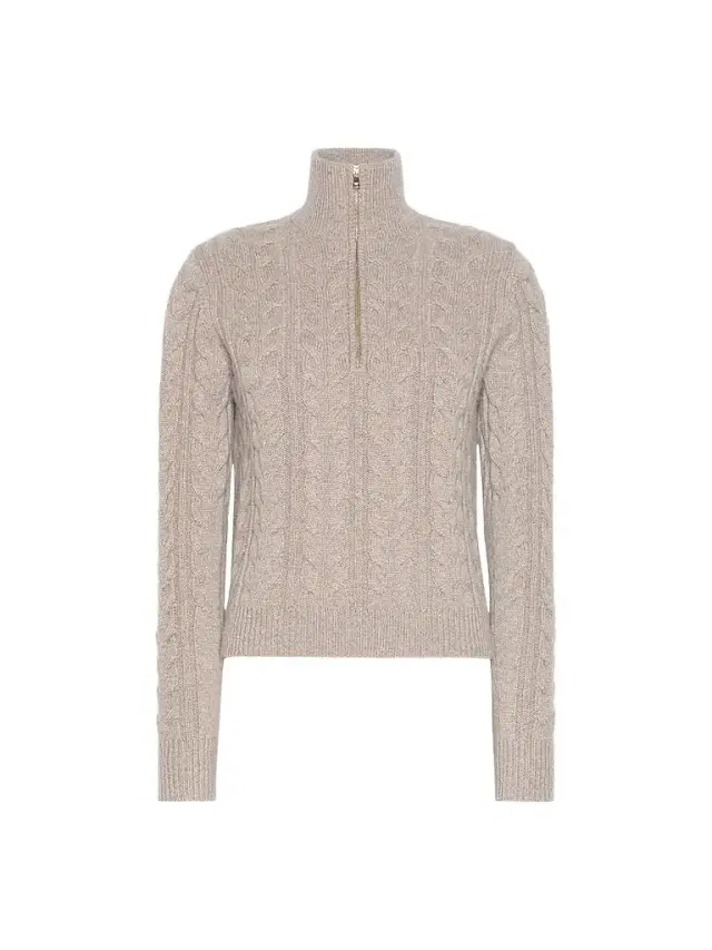Max Mara Women's Cable Knit Cashmere Yarn Sweater - Sand