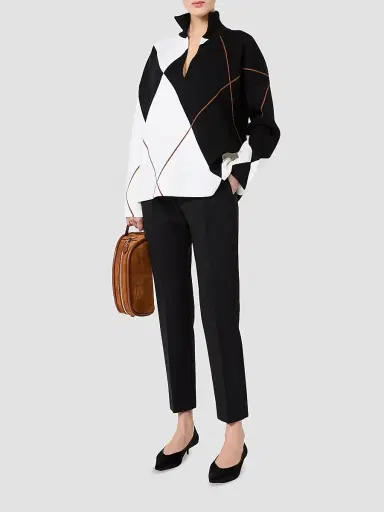 Max Mara Women's Slim Double Woollen Cloth Trousers - Black | Thumbnail 2 Max Mara Women's Slim Double Woollen Cloth Trousers - Black | Thumbnail 2