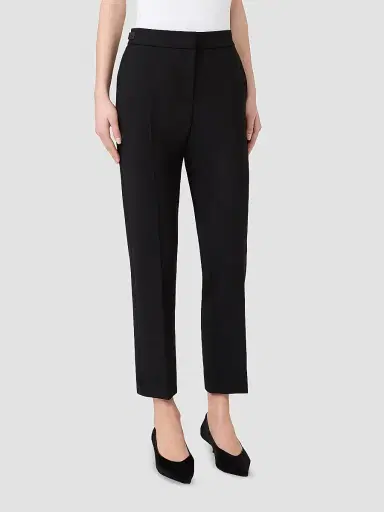 Max Mara Women's Slim Double Woollen Cloth Trousers - Black | Thumbnail 3 Max Mara Women's Slim Double Woollen Cloth Trousers - Black | Thumbnail 3