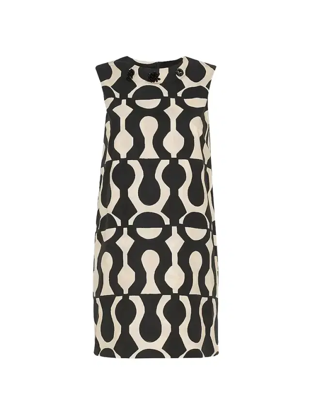 Max Mara Women's Printed Cotton Poplin Dress - Black Multi