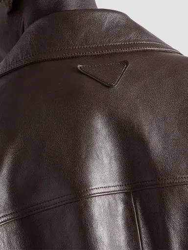 Prada Men's Nappa Leather Caban Jacket - Brown - Size 46 | Thumbnail 5 Prada Men's Nappa Leather Caban Jacket - Brown - Size 46 | Thumbnail 5