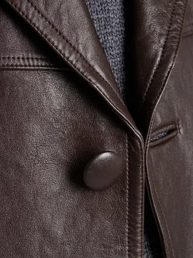 Prada Men's Nappa Leather Caban Jacket - Brown - Size 46 | Thumbnail 6 Prada Men's Nappa Leather Caban Jacket - Brown - Size 46 | Thumbnail 6
