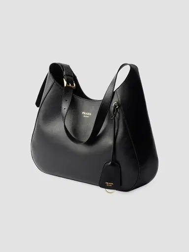 Prada Women's Boogie Large Leather Shoulder Bag - Black | Thumbnail 2 Prada Women's Boogie Large Leather Shoulder Bag - Black | Thumbnail 2
