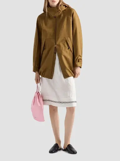Prada Women's Melange Hopsack Wool Jacket - Brown - Size 6 | Thumbnail 2 Prada Women's Melange Hopsack Wool Jacket - Brown - Size 6 | Thumbnail 2
