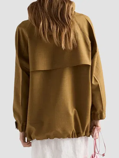 Prada Women's Melange Hopsack Wool Jacket - Brown - Size 6 | Thumbnail 4 Prada Women's Melange Hopsack Wool Jacket - Brown - Size 6 | Thumbnail 4