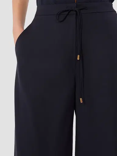 Max Mara Women's Light Woollen Cloth Trousers - Navy | Thumbnail 5