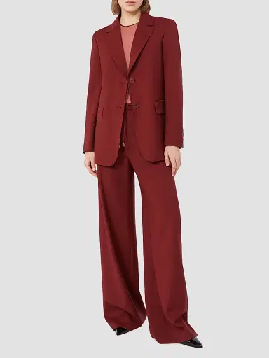 Max Mara Women's Light Woollen Cloth Trousers - Ruby - Size 14 | Thumbnail 2 Max Mara Women's Light Woollen Cloth Trousers - Ruby - Size 14 | Thumbnail 2