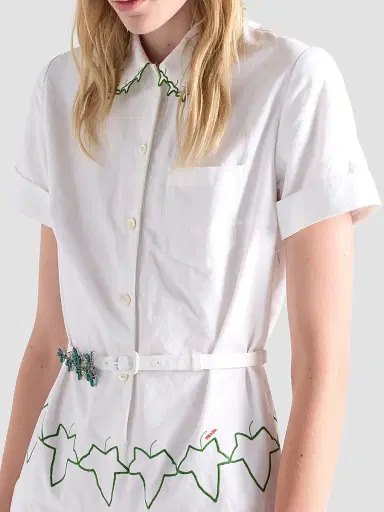 Prada Women's Embroidered Old Reps Cloth Dress | Thumbnail 4