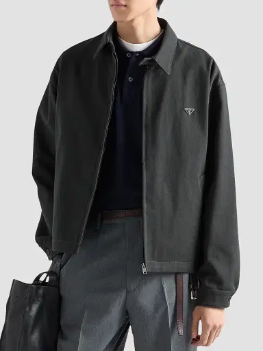 Prada Men's Denim Blouson Jacket - Grey - Size 42 | Thumbnail 2