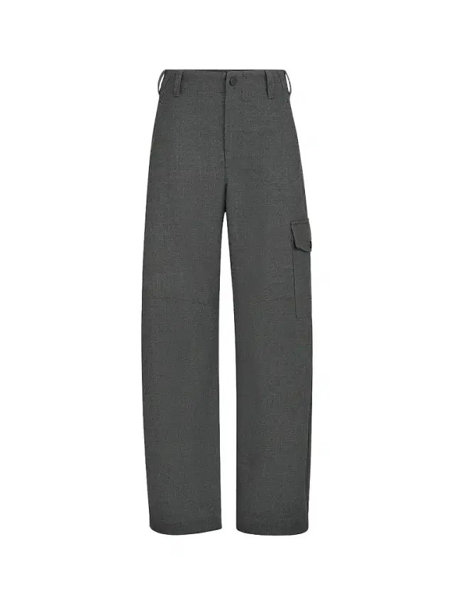 Brunello Cucinelli Women's Virgin Wool Twill Cargo Barrel Trousers with Monili - Dark Grey