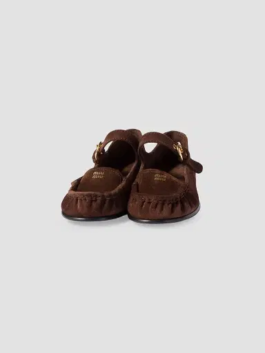 Miu Miu Women's Suede Loafers with Buckle | Thumbnail 3