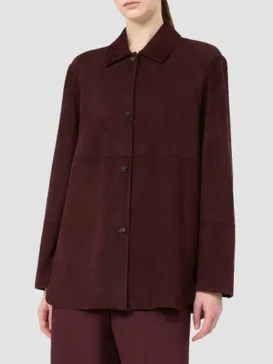 Max Mara Women's Suede Jacket - Dark Red | Thumbnail 3