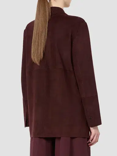 Max Mara Women's Suede Jacket - Dark Red | Thumbnail 4
