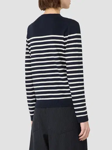 Weekend Max Mara Women's Silk and Wool Yarn Sweater - Navy Multi - Size XL | Thumbnail 4