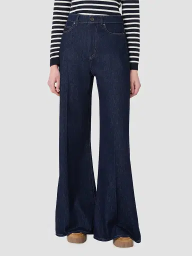 Weekend Max Mara Women's Cotton Denim Palazzo Jeans - Navy | Thumbnail 3