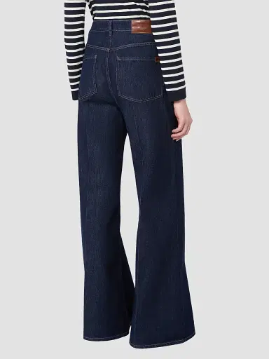 Weekend Max Mara Women's Cotton Denim Palazzo Jeans - Navy | Thumbnail 4
