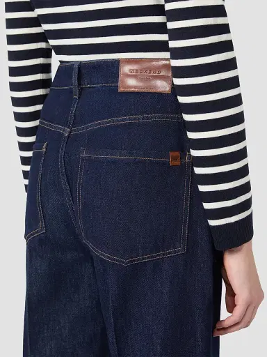 Weekend Max Mara Women's Cotton Denim Palazzo Jeans - Navy | Thumbnail 5