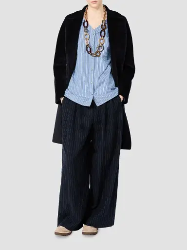 Max Mara Women's Alpaca and Wool Midi Coat - Midnight Blue - Size 16 | Thumbnail 2 Max Mara Women's Alpaca and Wool Midi Coat - Midnight Blue - Size 16 | Thumbnail 2