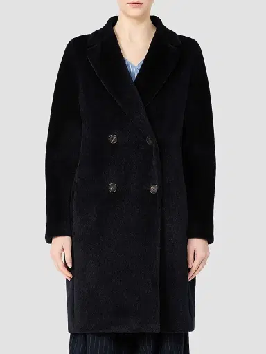 Max Mara Women's Alpaca and Wool Midi Coat - Midnight Blue - Size 16 | Thumbnail 3 Max Mara Women's Alpaca and Wool Midi Coat - Midnight Blue - Size 16 | Thumbnail 3