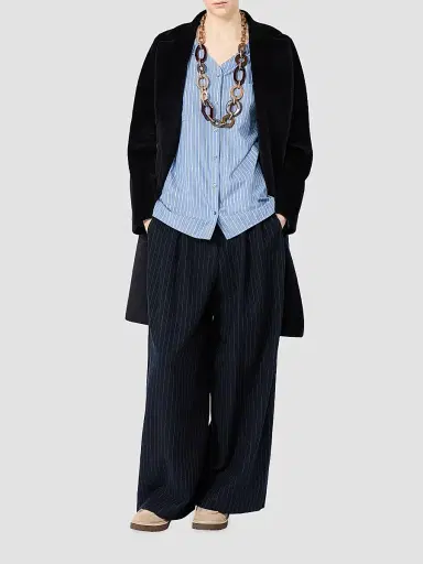 Max Mara Women's Pinstripe Silk Trousers | Thumbnail 2 Max Mara Women's Pinstripe Silk Trousers | Thumbnail 2