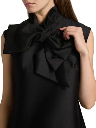 Zimmermann Women's Hypnotic Wool-Silk Tieneck Minidress - Black | Thumbnail 6