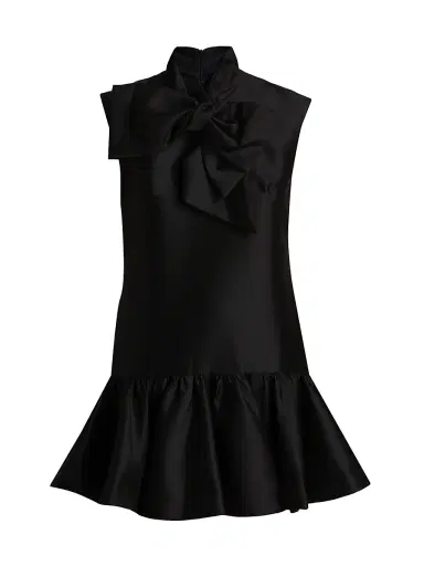 Zimmermann Women's Hypnotic Wool-Silk Tieneck Minidress - Black | Thumbnail 1