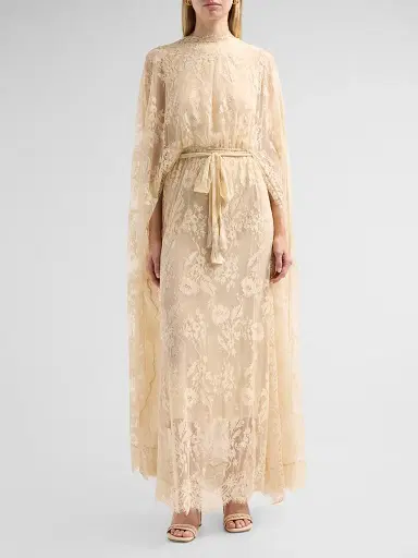 Zimmermann Women's Valiant Lace Caped Maxi Dress - Cream - Size 10 | Thumbnail 2 Zimmermann Women's Valiant Lace Caped Maxi Dress - Cream - Size 10 | Thumbnail 2