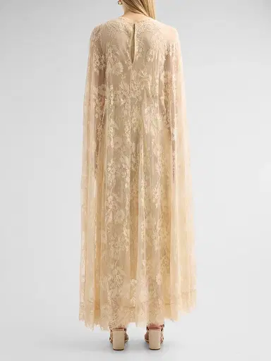 Zimmermann Women's Valiant Lace Caped Maxi Dress - Cream - Size 10 | Thumbnail 3 Zimmermann Women's Valiant Lace Caped Maxi Dress - Cream - Size 10 | Thumbnail 3