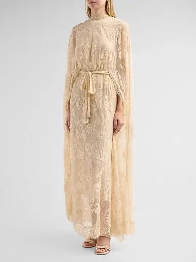 Zimmermann Women's Valiant Lace Caped Maxi Dress - Cream - Size 10 | Thumbnail 4 Zimmermann Women's Valiant Lace Caped Maxi Dress - Cream - Size 10 | Thumbnail 4