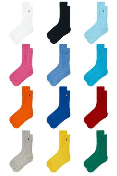 Polo Ralph Lauren Cotton Rib Crew Socks 12-Pack Giftbox | Thumbnail 2