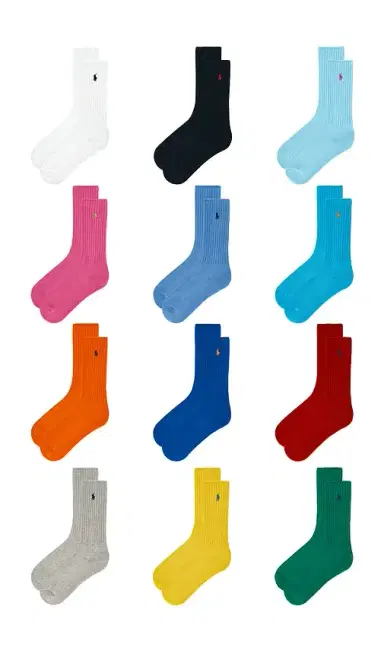 Polo Ralph Lauren Cotton Rib Crew Socks 12-Pack Giftbox | Thumbnail 4