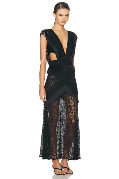 PatBo Ayla Fringe Plunge Maxi Dress | Thumbnail 2 PatBo Ayla Fringe Plunge Maxi Dress | Thumbnail 2
