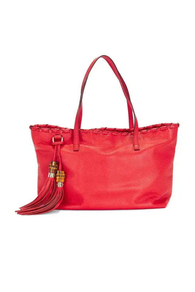 FWRD Renew Gucci Bamboo Tassel Tote Bag